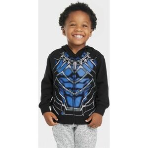 Marvel Black Panther Full Zip Hoodie Costume Graphic Black‎ Size Small NWT